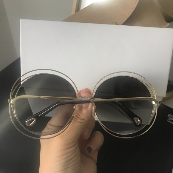 Chloe Carlina round metal sunglasses - Picture 6 of 10